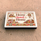 Home Sweet Home Cross-Stitch Matchbook, Rustic Cottage Decor Accessory