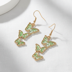 Dried Flower Drop Earrings, Green Botanical Jewelry, Nature Lover Gift for Her