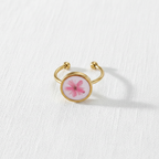 Adjustable Preserved White Botanical Ring, Floral Resin Jewelry, Nature Inspired Gift for Her