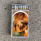 Mucha Fruit Matchbox | Alphonse Mucha Art Matches | Decorative Matches for Candles & Incense | Art Nouveau Home Decor Gift