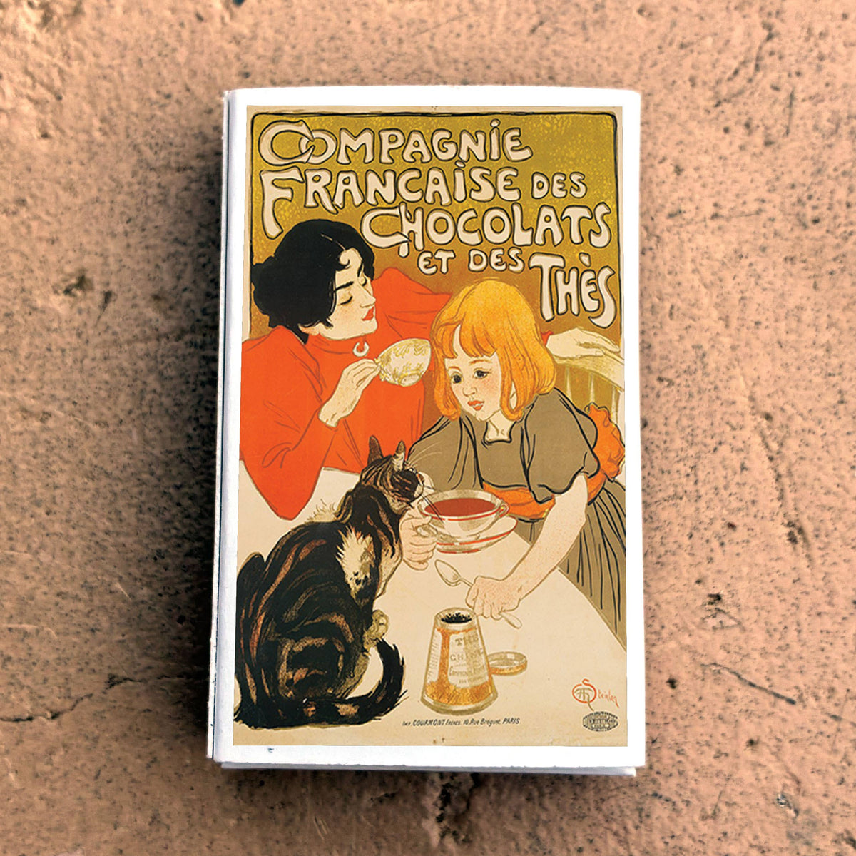 Compagnie Française des Chocolats et des Thés Matchbox | Steinlen Art Matches | Decorative Matches for Candles & Incense | Vintage Home Decor