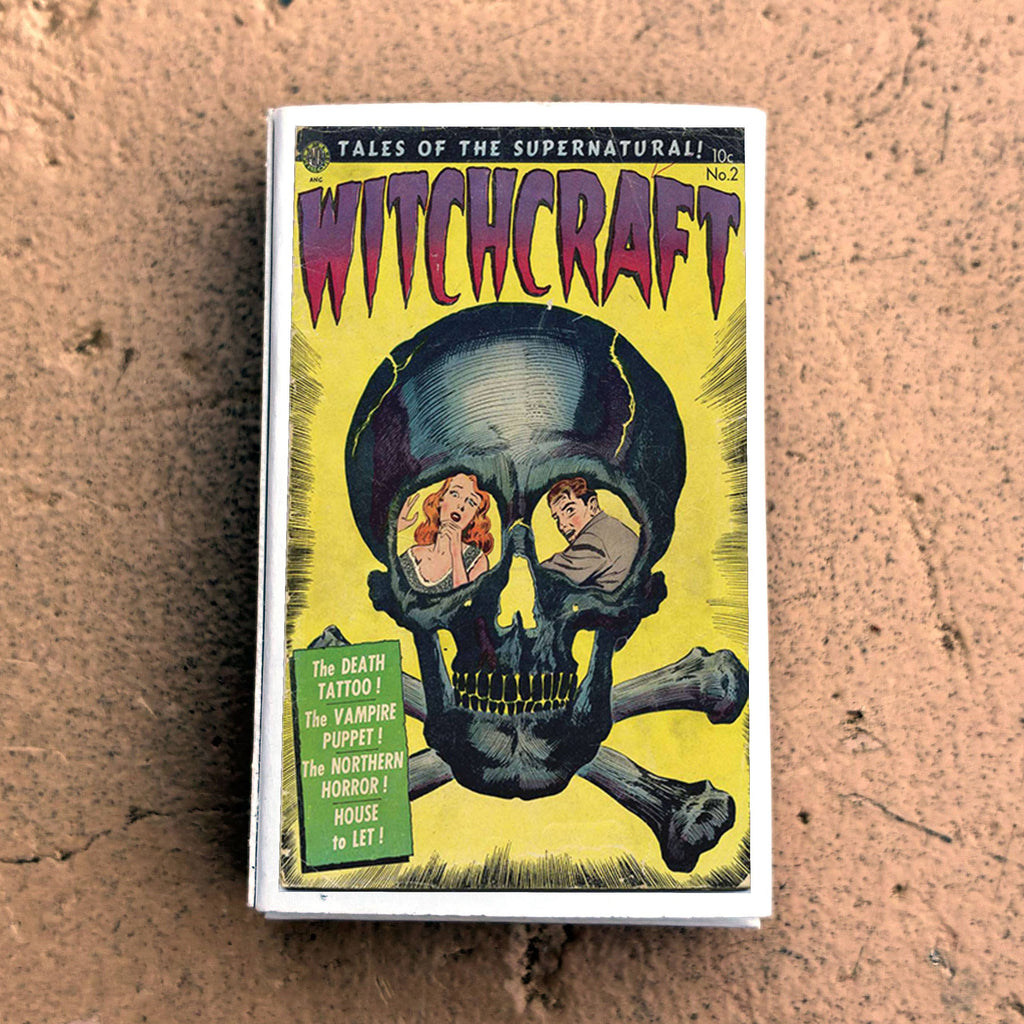 Witchcraft Horror Comic Matchbox – Vintage Skull Matches, Gothic Décor, Occult Gift