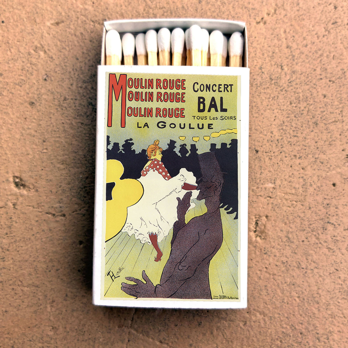 Moulin Rouge Toulouse-Lautrec Matchbox, Vintage Paris Art Decor, Candle Lighting Accessory