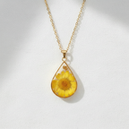 Teardrop Handmade Preserved Floral Specimen Pendant Necklace, Botanical Resin Jewelry, Gift for Her