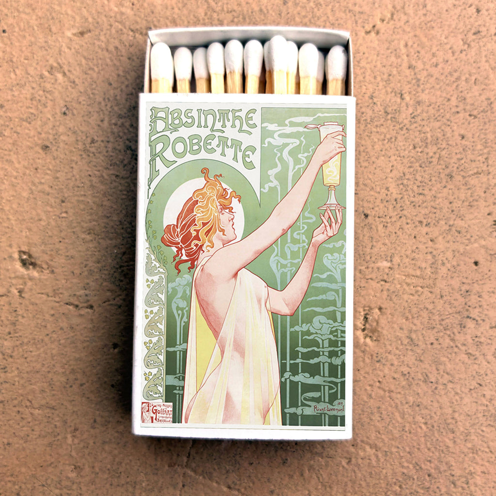 Absinthe Matchbook Cover, Vintage Art Nouveau Poster Collectible, Home Decor for Candles & Incense