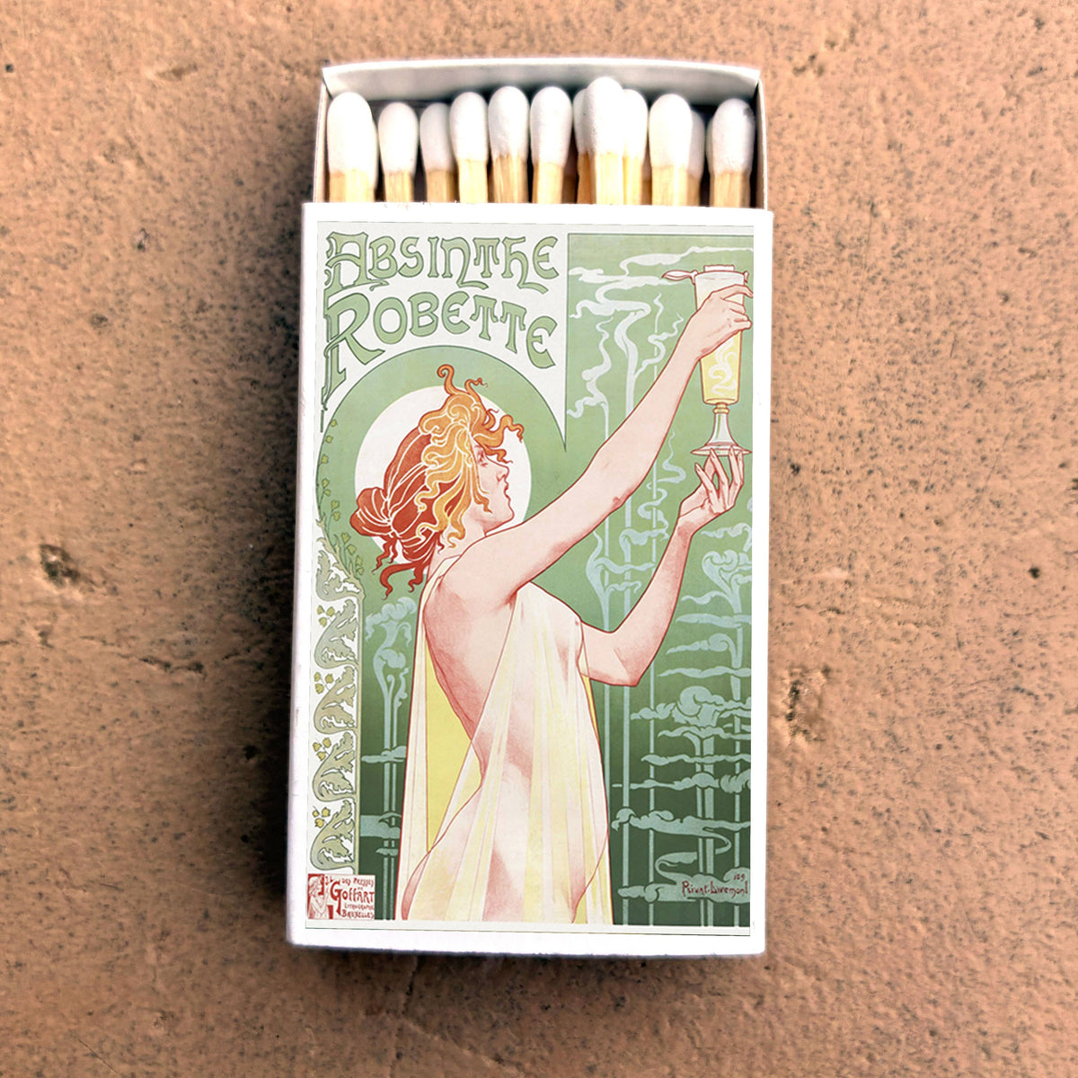Absinthe Matchbook Cover, Vintage Art Nouveau Poster Collectible, Home Decor for Candles & Incense