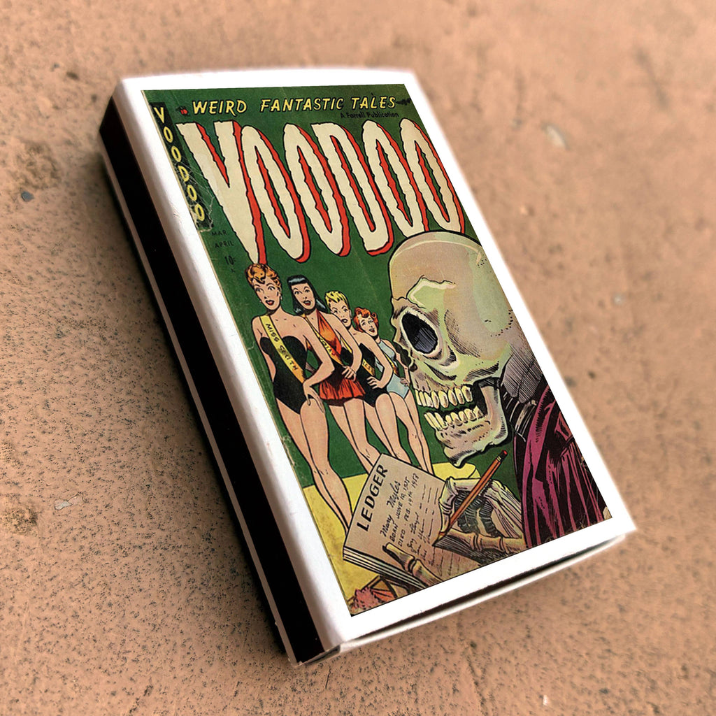 Voodoo Horror Comic Matchbox – Vintage Pulp Art Matches, Gothic Halloween Décor