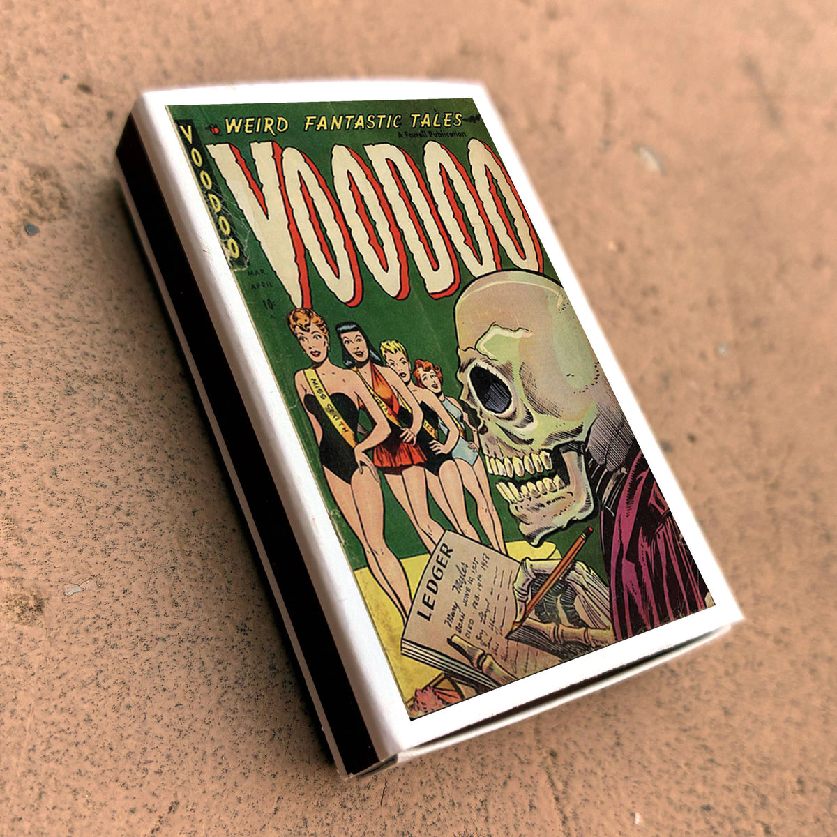 Voodoo Horror Comic Matchbox – Vintage Pulp Art Matches, Gothic Halloween Décor