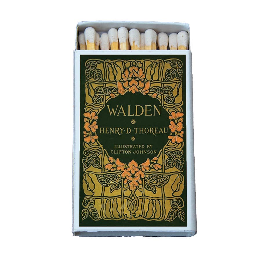 Walden Thoreau Matchbook, Classic Literature Collectible, Vintage Matchbook Cover, Henry David Thoreau Book Lover Gift, Candle & Incense Accessory