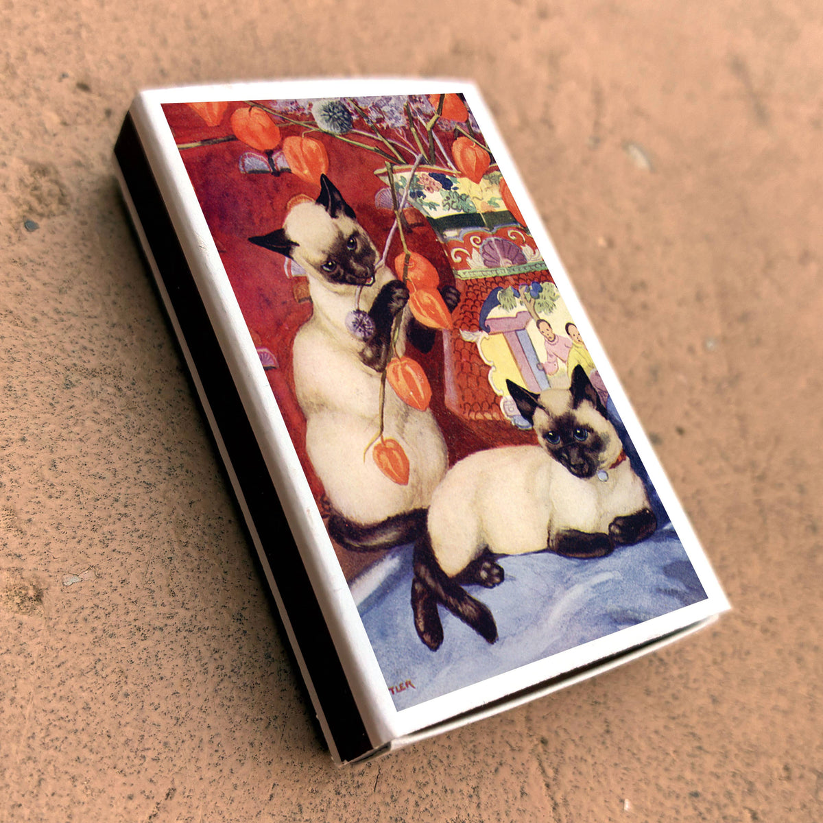 Siamese Cat Matchbox | Decorative Matches for Candles & Incense | Cat Lover Home Decor Gift