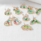 Dried Flower Drop Earrings, Green Botanical Jewelry, Nature Lover Gift for Her