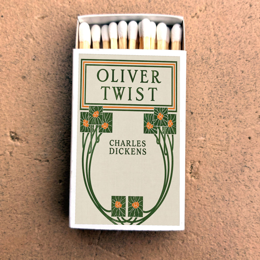 Oliver Twist Dickens Matchbook, Classic Literature Collectible, Vintage Cover (15-20 Matches)