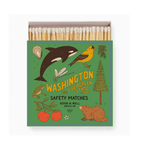 Washington State Safety Matches | Illustrated State Matchbox | Pacific Northwest Gift | Candle Matches | Made in USA