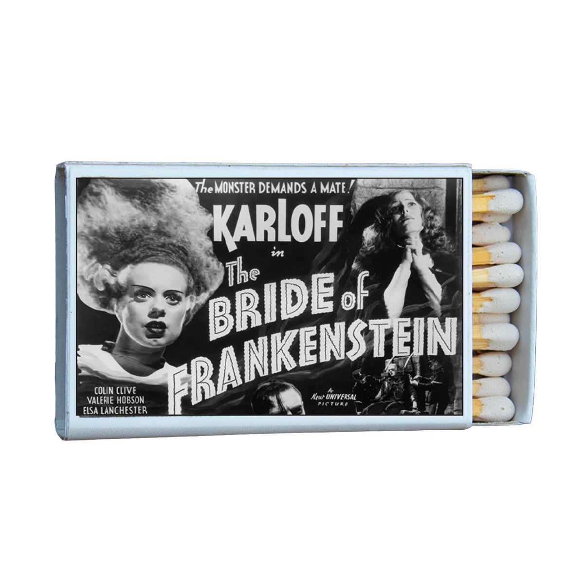 Classic Bride of Frankenstein Movie Matchbook, Vintage Horror Decor, Collectible Matchbook Cover, Retro Ephemera