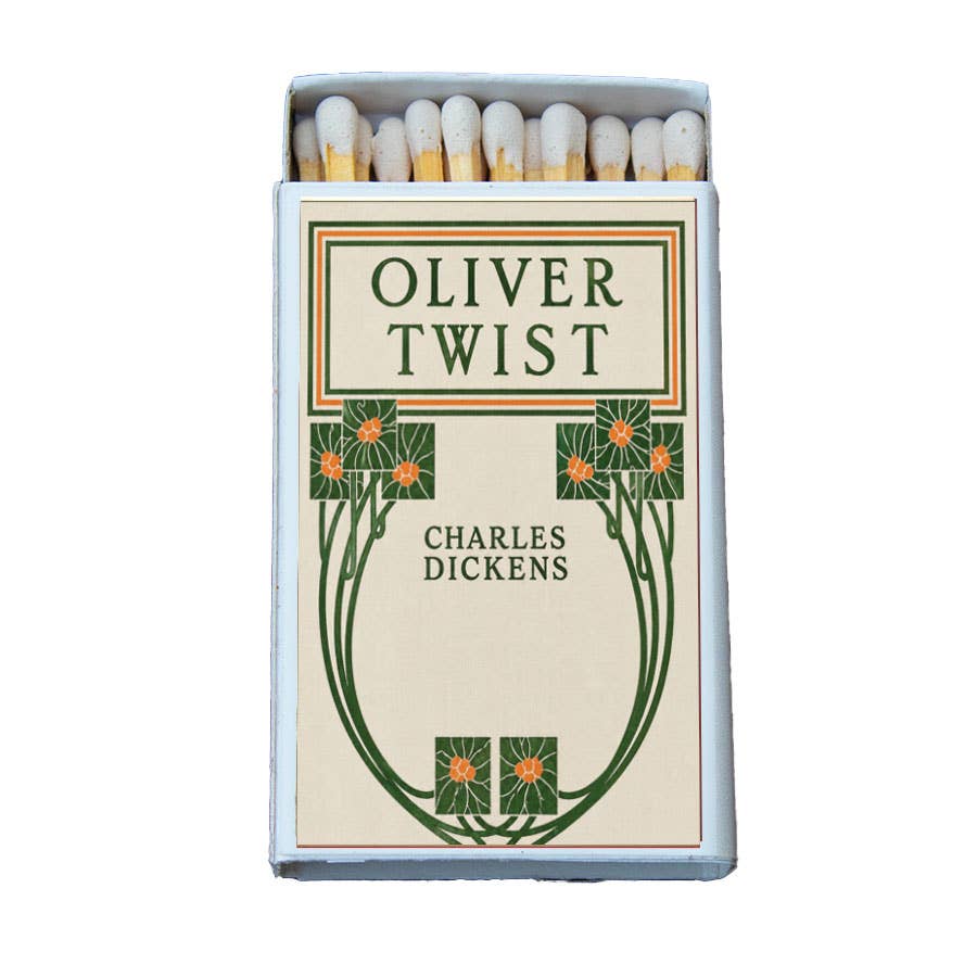 Oliver Twist Dickens Matchbook, Classic Literature Collectible, Vintage Cover (15-20 Matches)