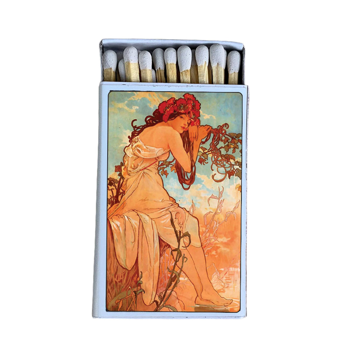 Art Nouveau Matchbook, Mucha Summer Artwork, Vintage Art Collectible, Candle & Incense Accessory