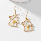 Colorful Dried Flower Resin Drop Earrings, Botanical Floral Jewelry, Nature Inspired Dangle Earrings, Gift for Her