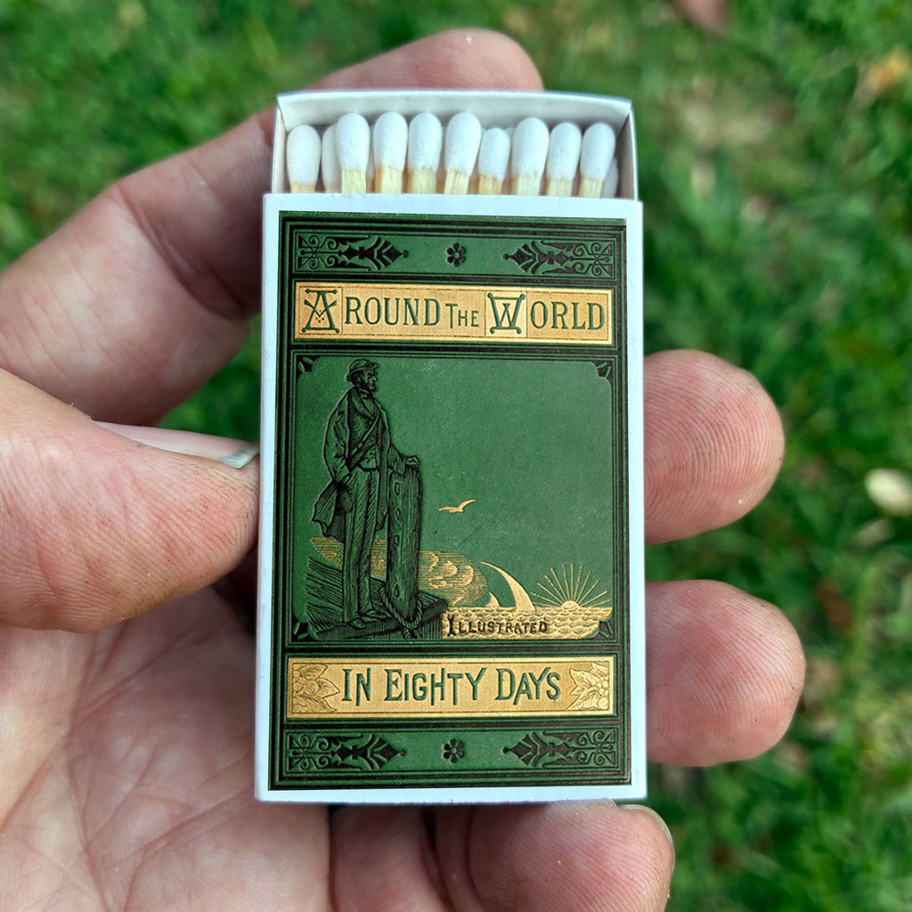 Jules Verne Around the World in 80 Days Matchbook, Literary Collectible Gift Matches