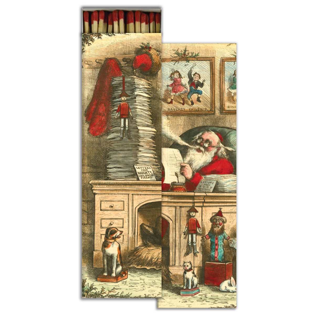 Naughty or Nice Matchbox – Oversized Holiday Safety Matches, Christmas Décor