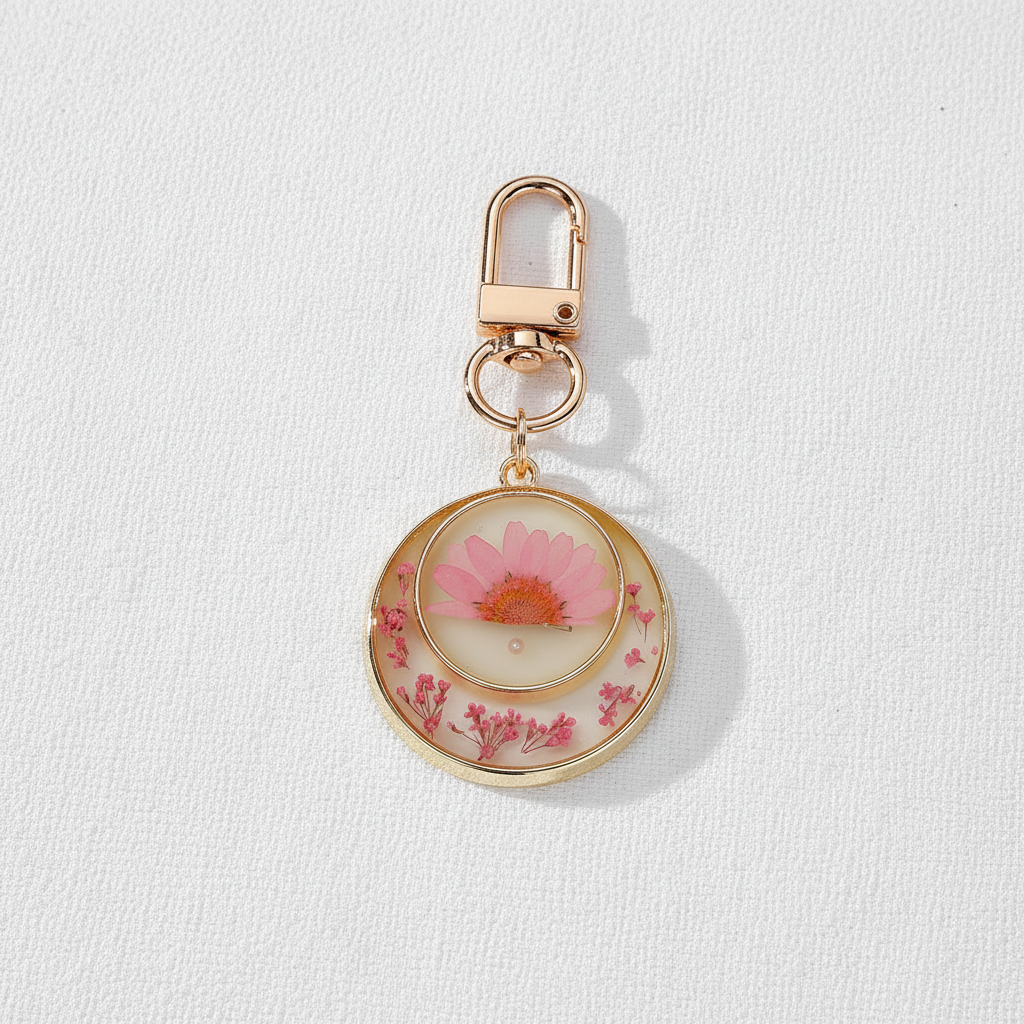 Butterfly Botanical Keychain Charm, Floral Resin Bag Accessory, Nature Inspired Gift for Her