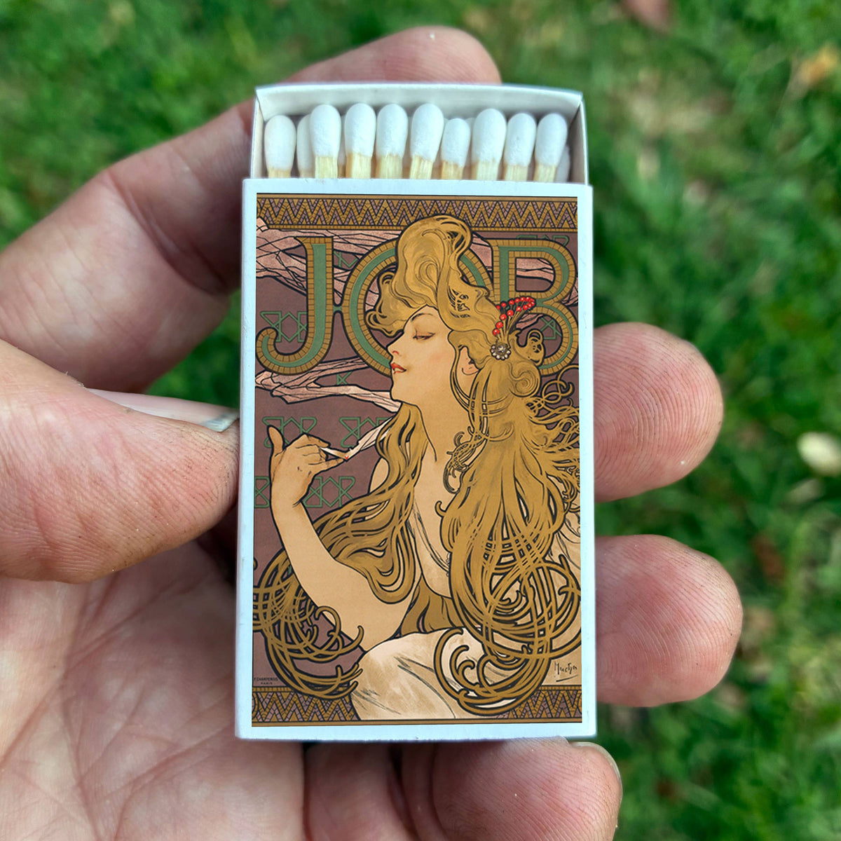 Mucha Job Matchbook, Art Nouveau Collectible, Vintage Matchbook Cover, Alphonse Mucha Art Decor, Candle & Incense Accessory, Art Lover Gift