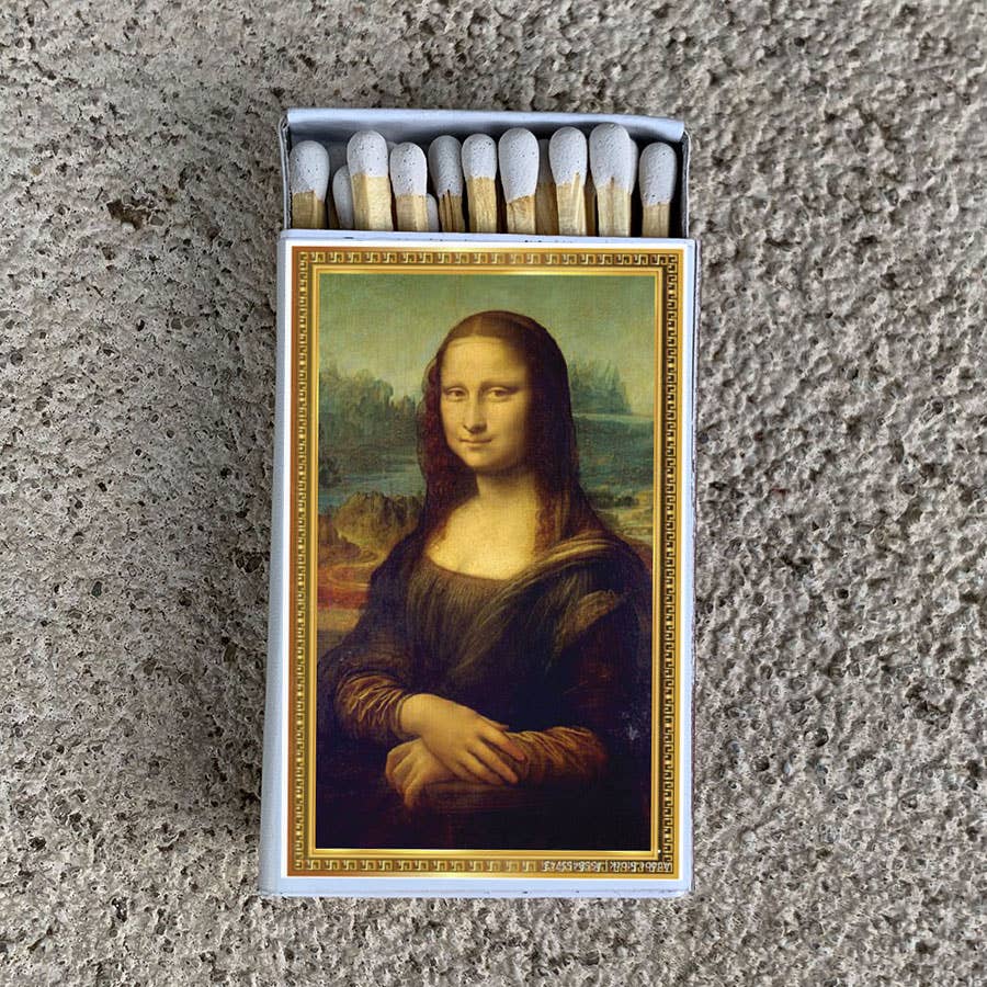 Mona Lisa Art Matchbook, Renaissance Artwork Collectible, Vintage Home Decor, Candle Lighting Accessory