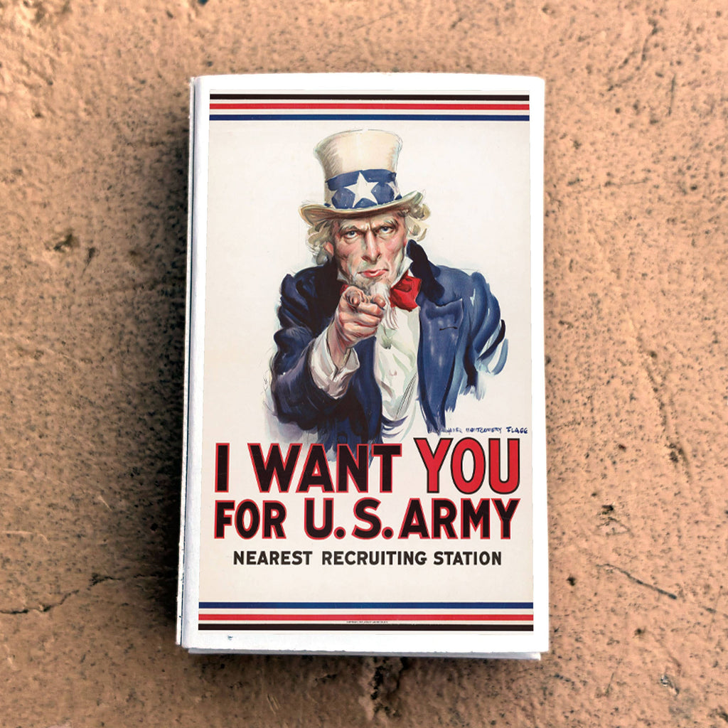 Uncle Sam Matchbox – “I Want You” Vintage Poster Matches, Patriotic Americana Gift