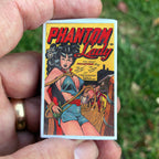 Phantom Lady Comic Matchbox – Vintage Superhero Matches, Retro Pulp Art, Comic Book Gift