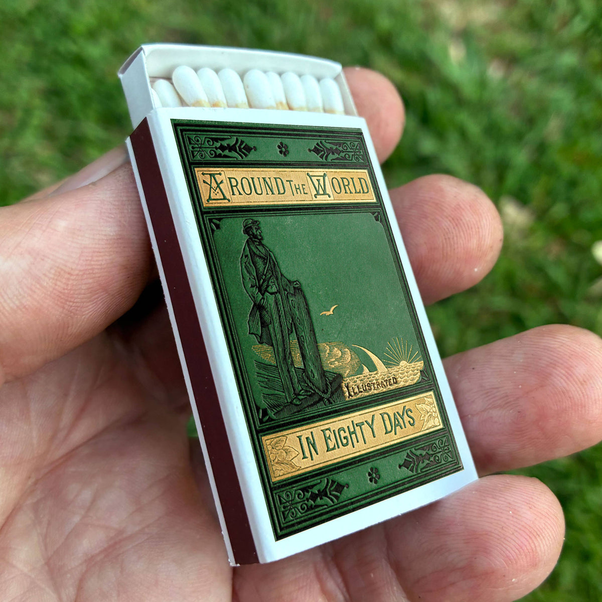 Jules Verne Around the World in 80 Days Matchbook, Literary Collectible Gift Matches