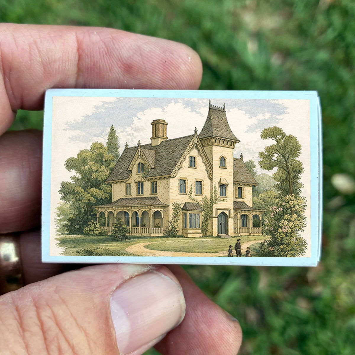 Victorian Home Matchbox | Decorative Matches for Candles & Incense | Vintage Home Decor Accessory