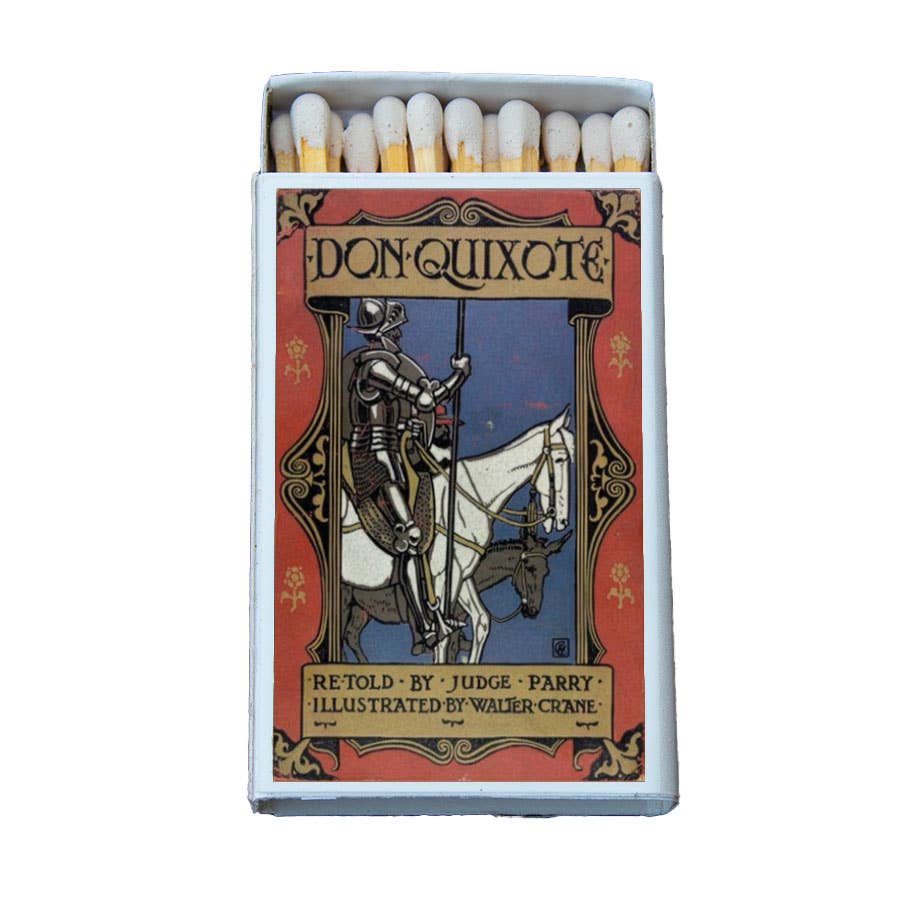 Don Quixote Matchbook, Vintage Literary Art Collectible, Reader Gift, Candle Lighting Accessory, Bookish Decor