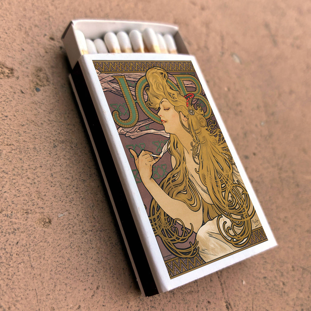 Mucha Job Matchbook, Art Nouveau Collectible, Vintage Matchbook Cover, Alphonse Mucha Art Decor, Candle & Incense Accessory, Art Lover Gift