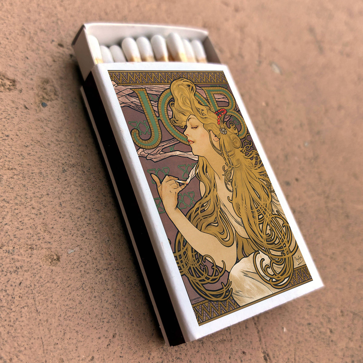 Mucha Job Matchbook, Art Nouveau Collectible, Vintage Matchbook Cover, Alphonse Mucha Art Decor, Candle & Incense Accessory, Art Lover Gift