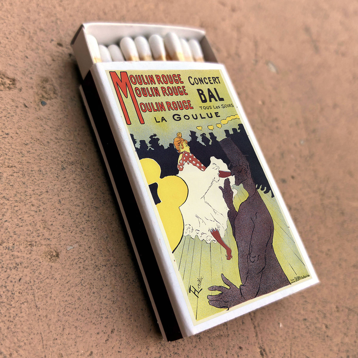Moulin Rouge Toulouse-Lautrec Matchbox, Vintage Paris Art Decor, Candle Lighting Accessory