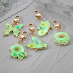 Butterfly Botanical Keychain Charm, Floral Resin Bag Accessory, Nature Inspired Gift for Her