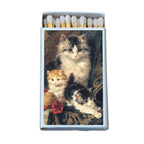 Vintage Cat with Kittens Matchbook, Feline Ephemera, Collectible Advertising Matchcover