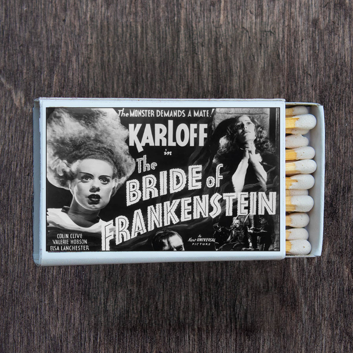 Classic Bride of Frankenstein Movie Matchbook, Vintage Horror Decor, Collectible Matchbook Cover, Retro Ephemera