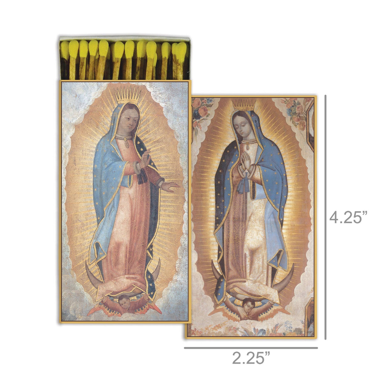 Guadalupe Matchbox – Decorative Safety Matches, Religious Gift