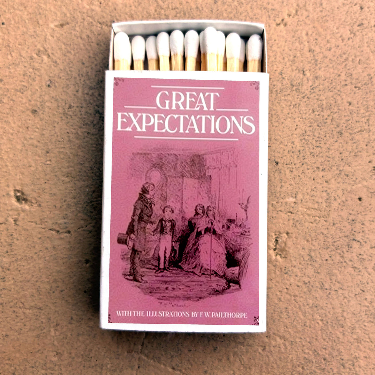 Dickens Matchbox, Literary Art Collectible, Candle Lighting Accessory