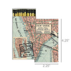 New York Map Matchbox – Decorative Safety Matches, NYC Gift