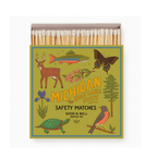 Michigan State Safety Matches | Illustrated State Matchbox | Great Lakes Gift | Candle Matches | Made in USA