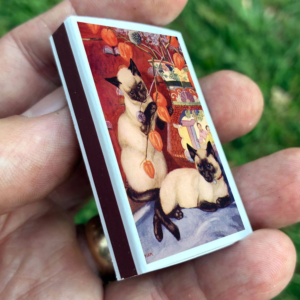 Siamese Cat Matchbox | Decorative Matches for Candles & Incense | Cat Lover Home Decor Gift