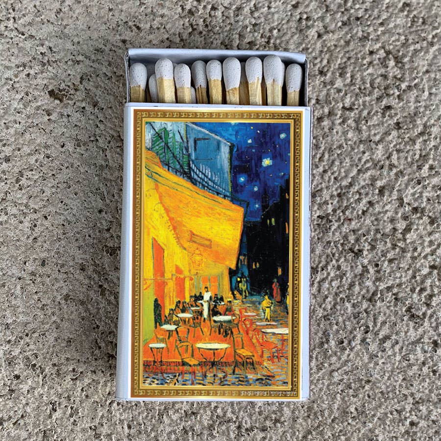Van Gogh Café Terrace at Night Matchbook, Vintage Art Collectible, Home Decor for Candles, Art Lover Gift