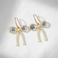 Blue Dried Flower Resin Earrings, Botanical Floral Dangle Earrings, Nature Inspired Gift for Her