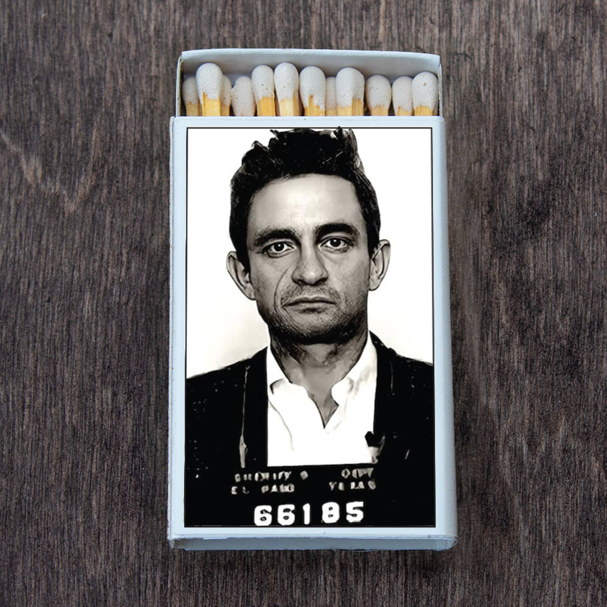 Outlaw Country Legend Mug Shot Matchbox, Vintage Music Home Decor