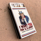 Uncle Sam Matchbox – “I Want You” Vintage Poster Matches, Patriotic Americana Gift