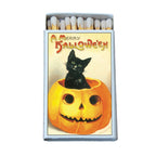 Vintage Halloween Black Cat Matchbook, Pumpkin Design, Spooky Decor Accessory