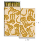Kickin’ Boots Gold Foil Matchbox – Western Decorative Safety Matches
