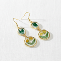 Handcrafted Real Flower Circle Drop Earrings, Botanical Floral Jewelry, Nature Inspired Gift for Her