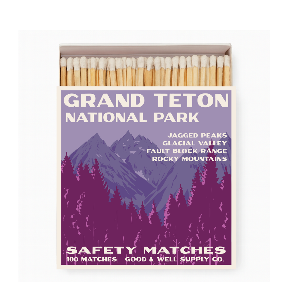 Grand Teton National Park Safety Matches | Vintage National Park Matchbox | Mountain Cabin Decor | Candle Matches | Made in USA